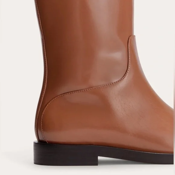 NWT Everlane Knee-High Leather Riding Boots Size 8 Brown - Picture 9 of 12